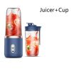 Small Electric Juicer 6 Blades Portable Juicer Cup Juicer Fruit Juice Cup Automatic Smoothie Blender Ice CrushCup - Blue juicer Cup