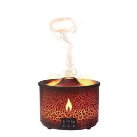 Volcano Humidifier 360ml Aromatherapy Diffuser with Flame and Volcano Mist Mode - A