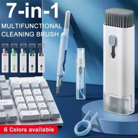 7 In 1 Computer Keyboard Cleaner Brush Kit Earphone Cleaning Pen For Headset Keyboard Cleaning Tools Cleaner Keycap Puller Kit - Blue