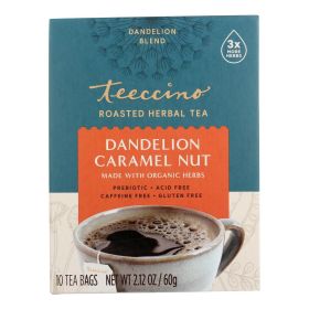 Teeccino Organic Herbal Coffee - Dandelion Caramel Nut - 10 Bags - Case Of 6 - Default