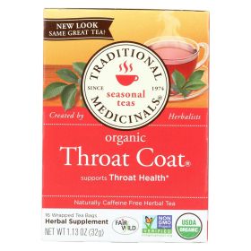 Traditional Medicinals Organic Throat Coat Herbal Tea - 16 Tea Bags - Case Of 6 - Default