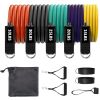 11 Pcs Resistance Bands Set with Door Anchor, Handles, Ankle Straps Fitness Stretch Bands - KM3602