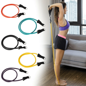 11 Pcs Resistance Bands Set with Door Anchor, Handles, Ankle Straps Fitness Stretch Bands - KM3602