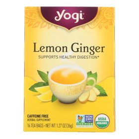 Yogi 100% Natural Herbal Tea Caffeine Free Lemon Ginger - 16 Tea Bags - Case Of 6 - Default