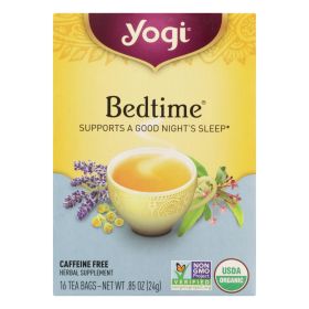 Yogi Bedtime Herbal Tea Caffeine Free Chamomile - 16 Tea Bags - Case Of 6 - Default