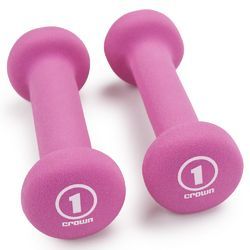 Pair of 1lb Fuchsia Neoprene Body Sculpting Hand Weights - SWGT-001