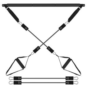 Pilates Bar Kit with 180LBS Resistance Bands Multifunctional Pilates Yoga Toning Bar Full Body Exercise  - 100lbs