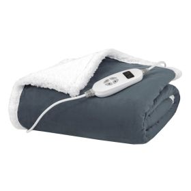 Heated Electric Blanket Throw with 10 Heat Levels - Gray