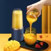 Small Electric Juicer 6 Blades Portable Juicer Cup Juicer Fruit Juice Cup Automatic Smoothie Blender Ice CrushCup - Blue juicer Cup